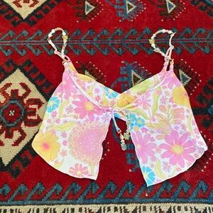 BEACH BUNNY BIKINI TOP BEADS BUTTERFLY MEDIUM NWT BATHING SUIT